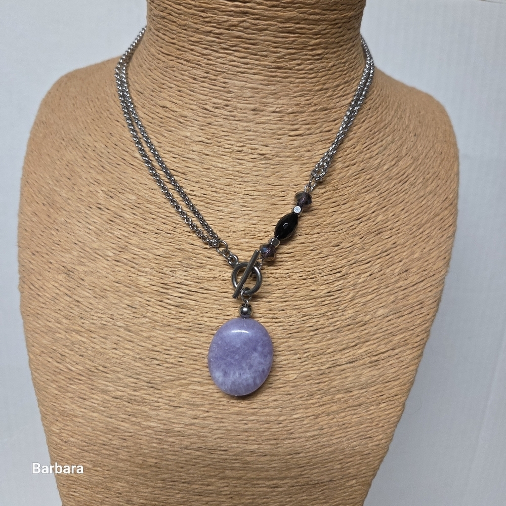 Tocara Pendant Amethyst and Crystal Pendant Necklace